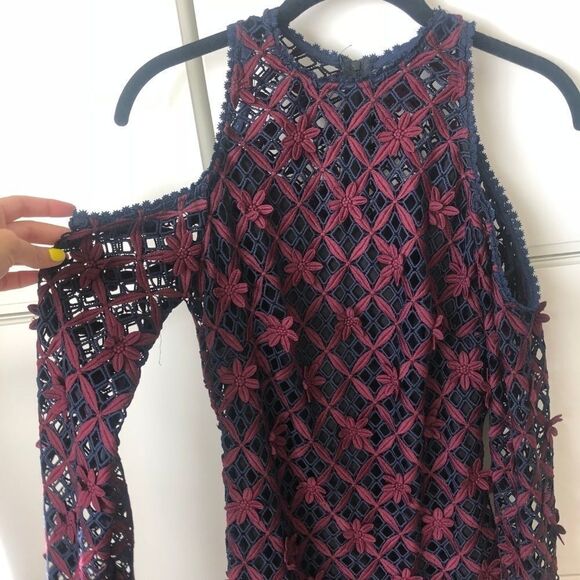 Self-Portrait Floral Grid lace long sleeve dress - Picture 4 of 8